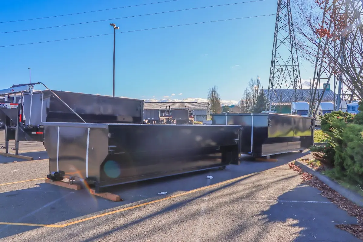 Roll-off dumpster ready for waste disposal at job site for 15 Yard Dumpster Rental in Buffalo